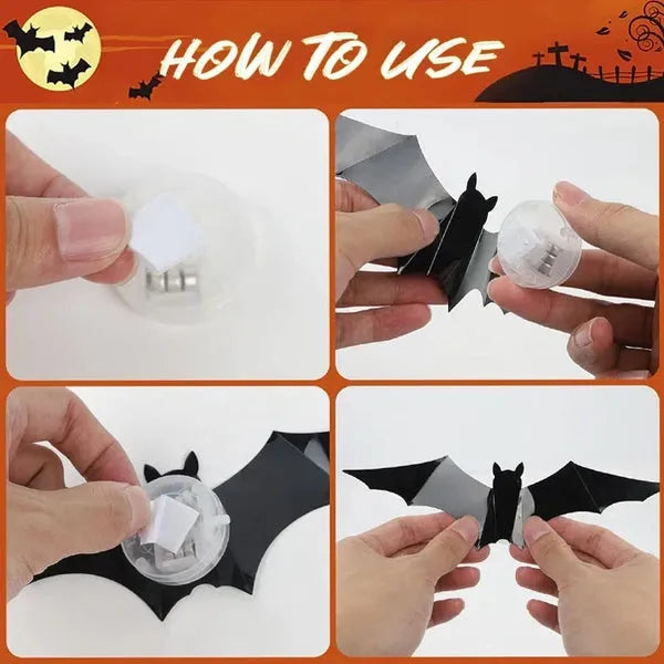 ๐ฅ2026 Hot Sale 3D LED Bat Wall Decorations โ 12/24/36/48PCS Light-Up Halloween Decor for Walls, Windows & Parties