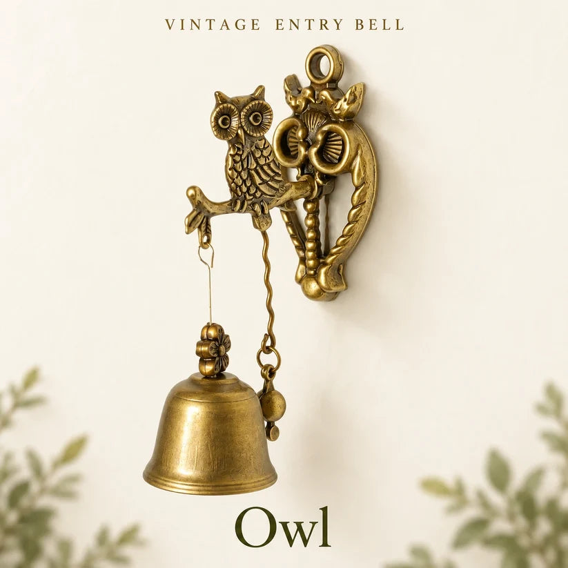 Vintage Hummingbird Entry Bell — Antique-Brass Finish