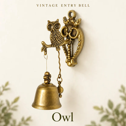 Vintage Hummingbird Entry Bell — Antique-Brass Finish