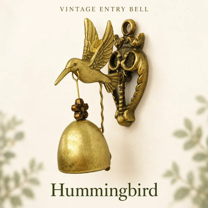 Vintage Hummingbird Entry Bell — Antique-Brass Finish