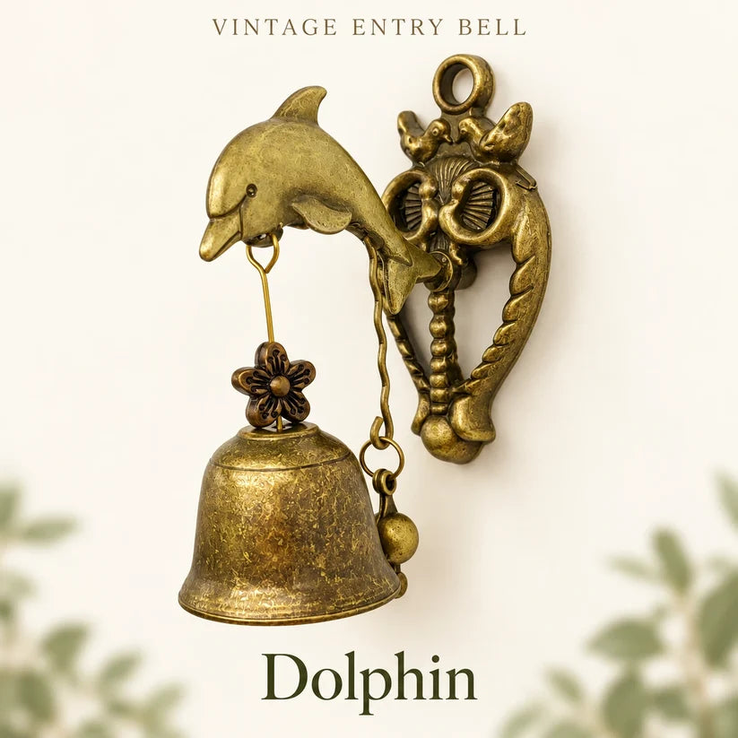 Vintage Hummingbird Entry Bell — Antique-Brass Finish