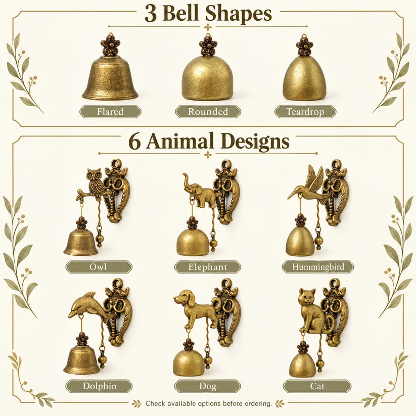 Vintage Hummingbird Entry Bell — Antique-Brass Finish