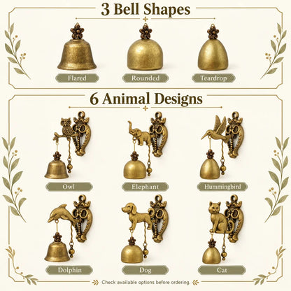 Vintage Hummingbird Entry Bell — Antique-Brass Finish