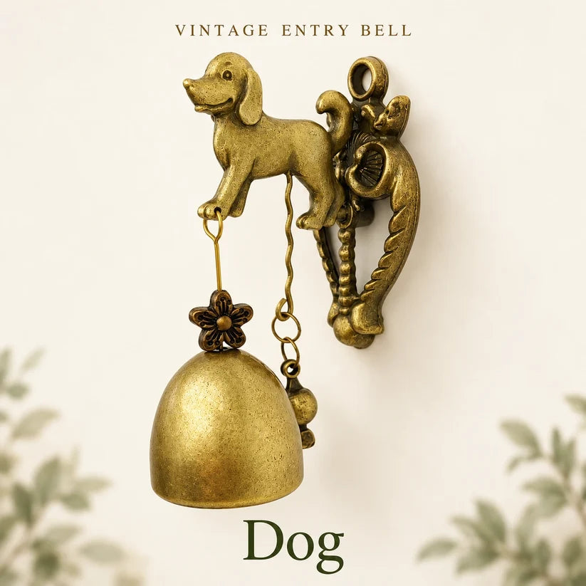 Vintage Hummingbird Entry Bell — Antique-Brass Finish