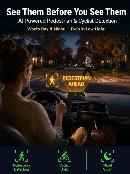 Universal GPS Car Speedometer HUD (MPH/KMH) - Plug & Play Windshield Projector for All Cars
