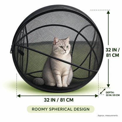 🐱 Rolling Pop-Up Cat Play Ball– 360° Panoramic Playpen 🐾