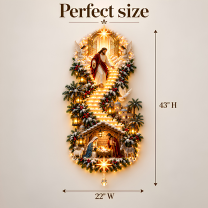 ✨ LAST DAY – 50% OFF! ✝️ Jesus Light Of Heaven Christmas Wall Hanging 🎄