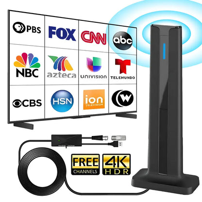 Digital TV Antenna for Smart TV Indoor,2026 TV Antenna with 5M Stick Base, 360°&Long Range Reception 4K HDTV Antenna for Local Channels