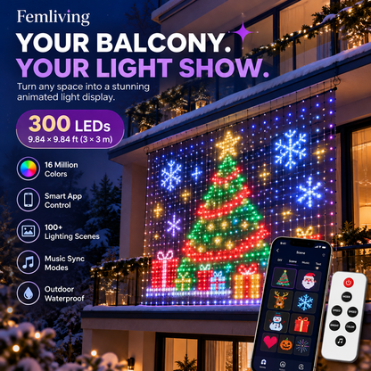 🎄📱Smart LED Curtain Lights – Upload Your Own Pictures & Animations ✨