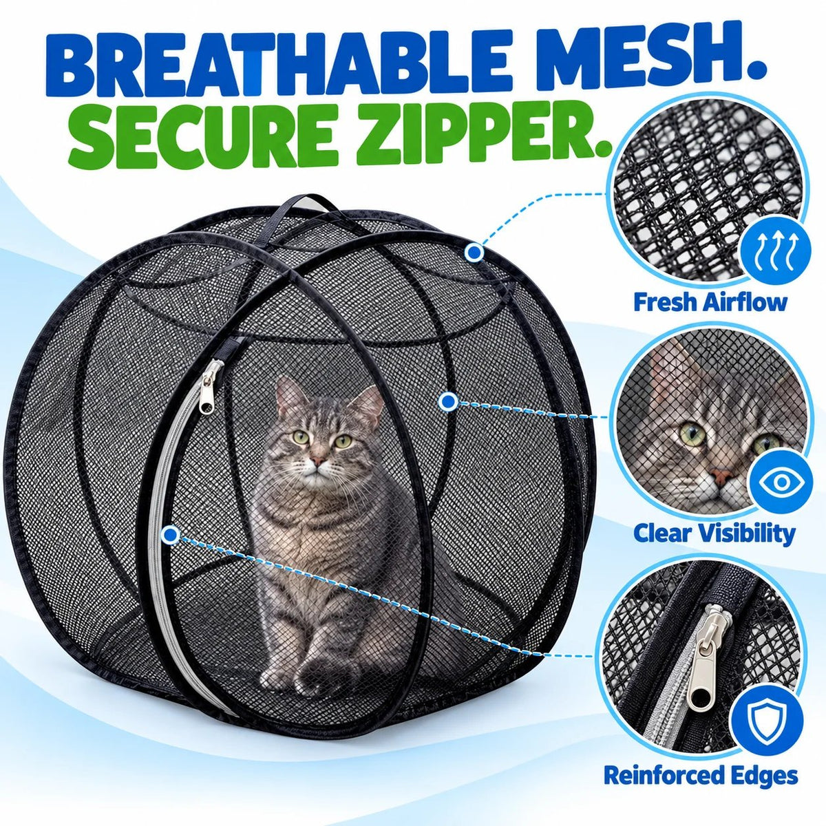 🐱 Rolling Pop-Up Cat Play Ball– 360° Panoramic Playpen 🐾