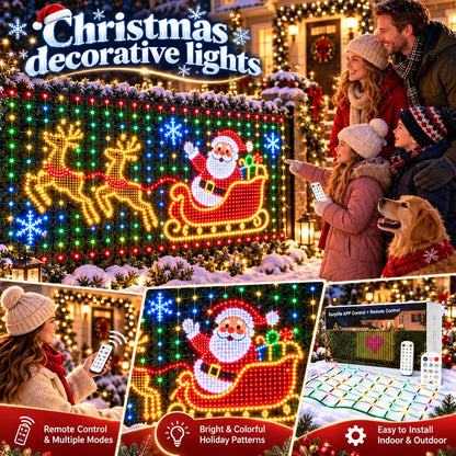 🎄📱Smart LED Curtain Lights – Upload Your Own Pictures & Animations ✨