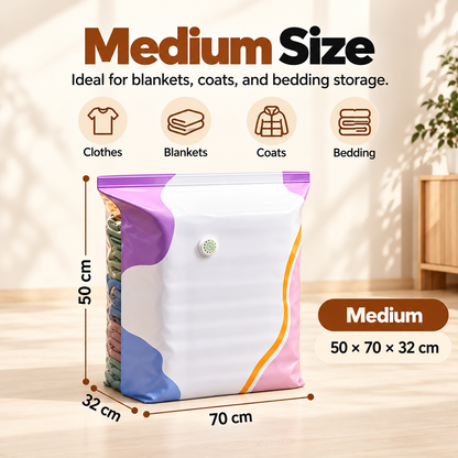 No‑Pump Vacuum Storage Bags