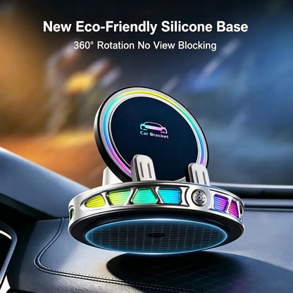 Smart 360° Wireless Charging Car Mount with RGB Ambient Lighting