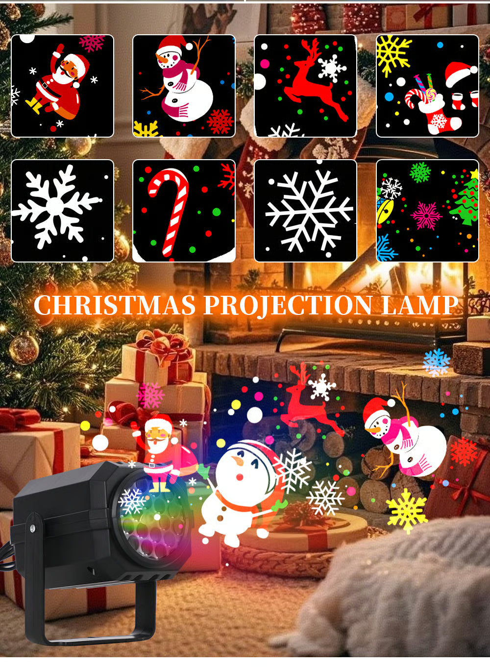 🌈📽️Magical Christmas LED Projector|16 Stunning Holiday Patterns to Light Up Your Home!✨