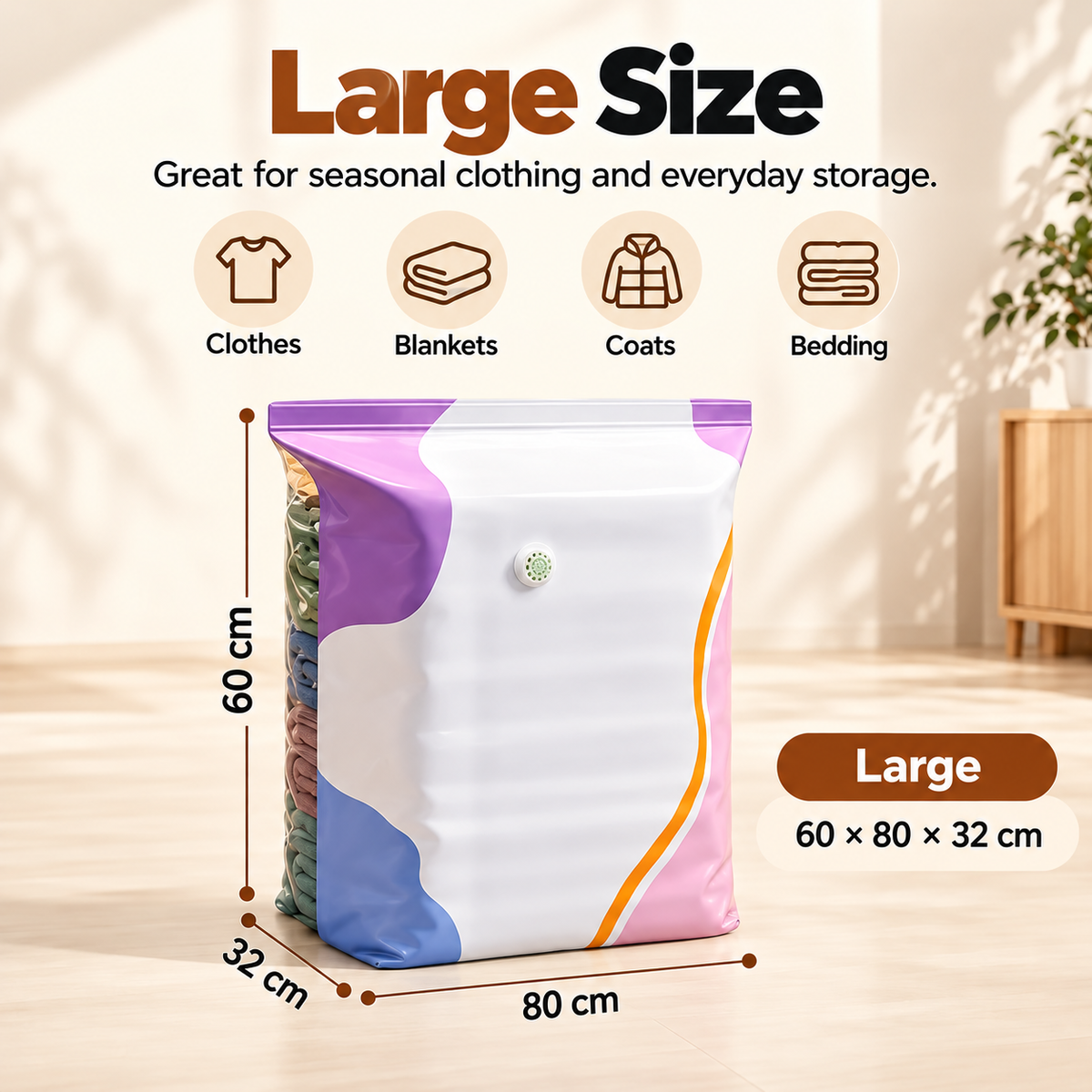 No‑Pump Vacuum Storage Bags