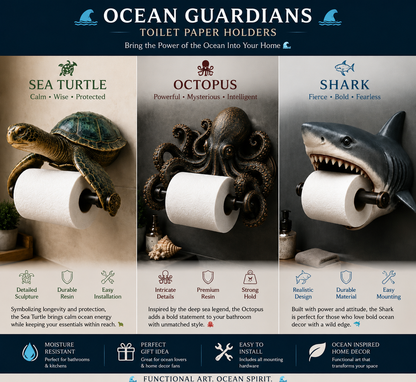 🌊 Ocean Guardians Toilet Paper Holder Series