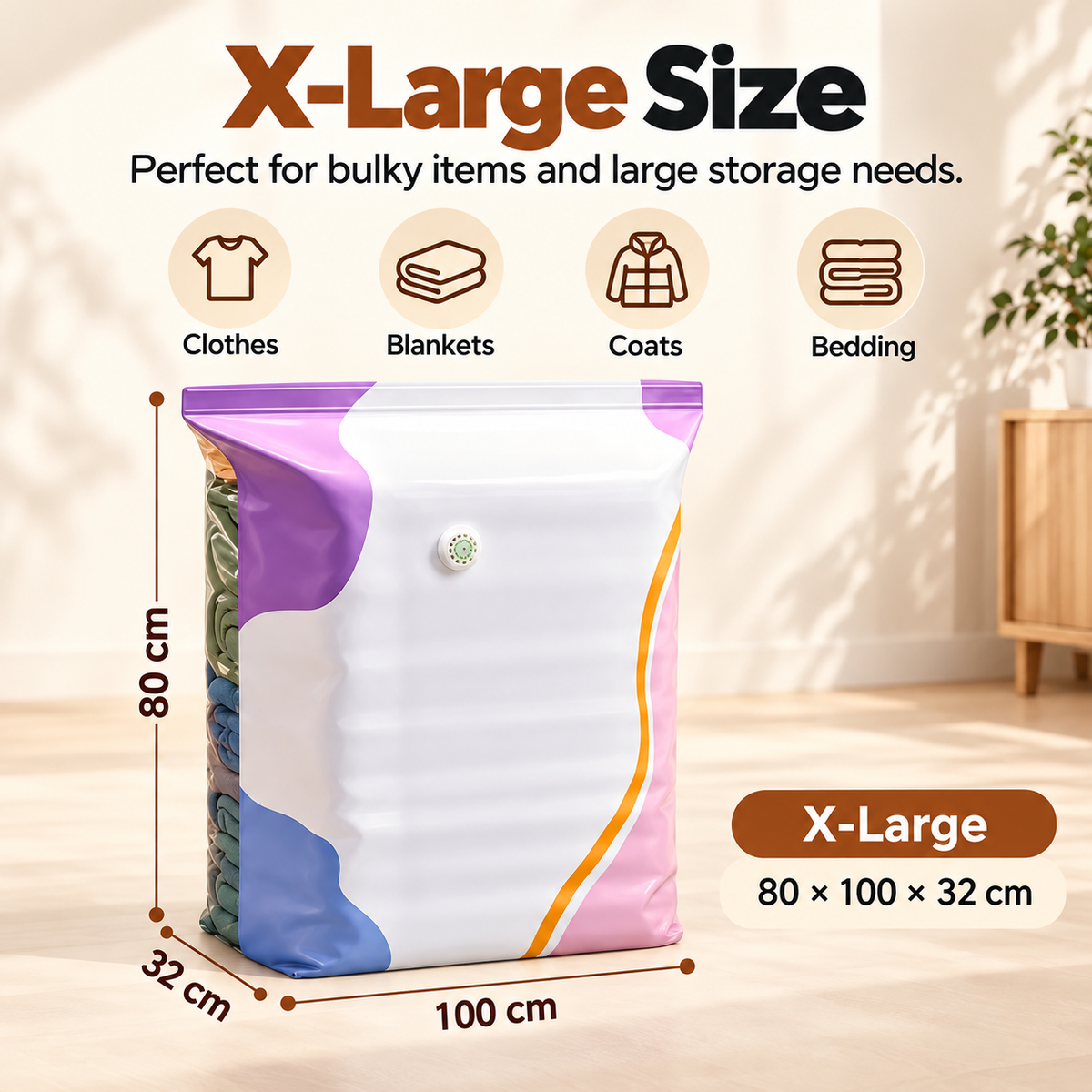 No‑Pump Vacuum Storage Bags