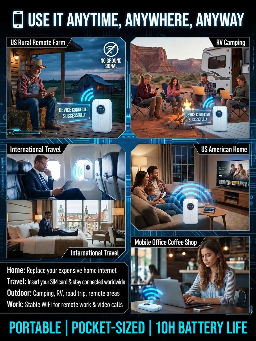 🌍 Boundless Portable WiFi – Global Coverage for Travel & Business🛡️