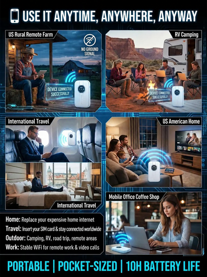 🌍 Boundless Portable WiFi – Global Coverage for Travel & Business🛡️