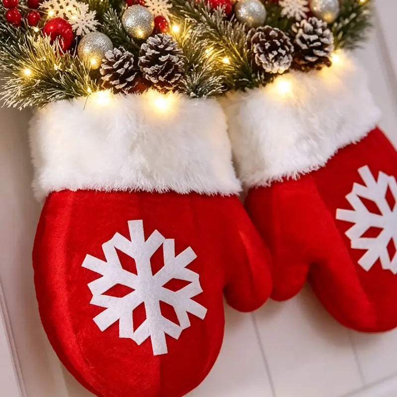 Light-Up Christmas Mitten Door Hanging