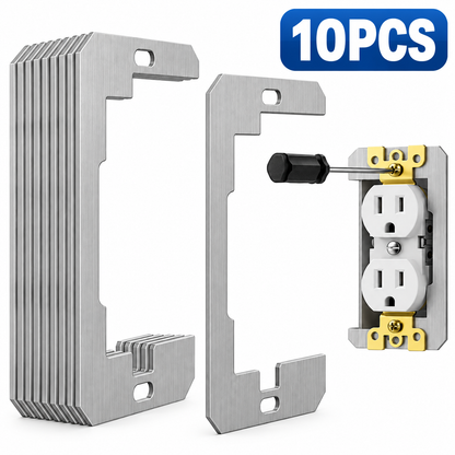 Heavy-Duty Metal Outlet Spacers - Flush-Fit Leveling Plates for Loose & Sunken Wall Outlets