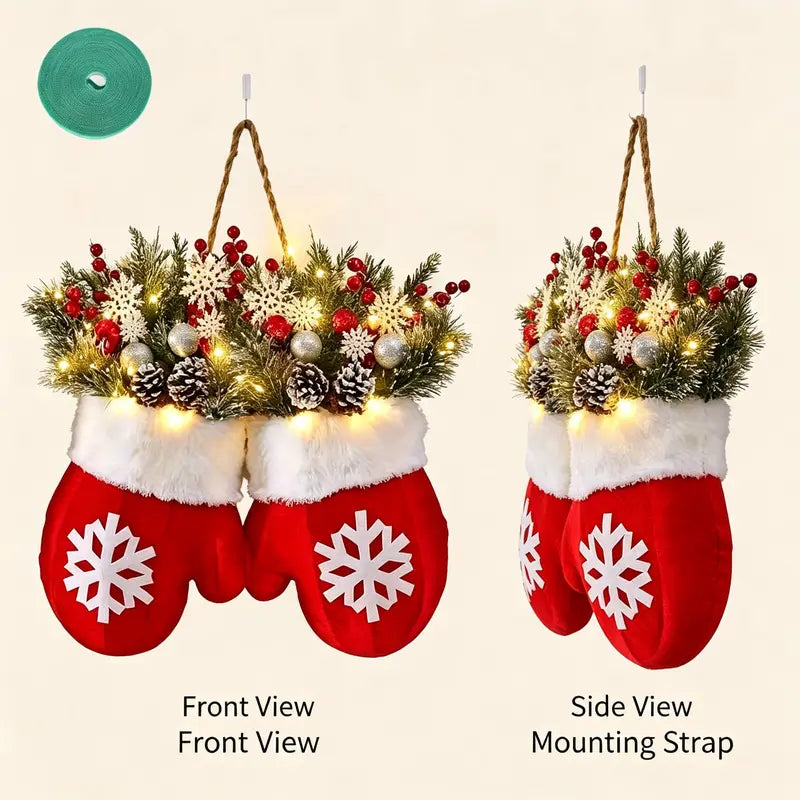 Light-Up Christmas Mitten Door Hanging