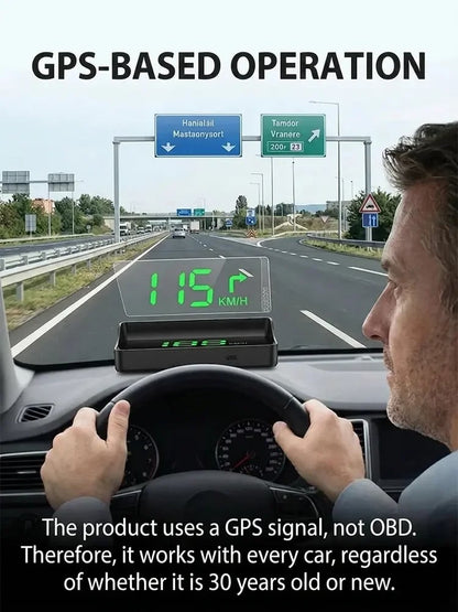 Universal GPS Car Speedometer HUD (MPH/KMH) - Plug & Play Windshield Projector for All Cars