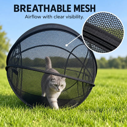 🐱 Rolling Pop-Up Cat Play Ball– 360° Panoramic Playpen 🐾