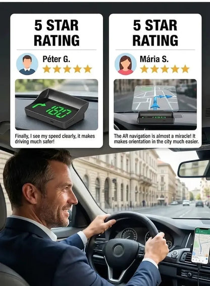 Universal GPS Car Speedometer HUD (MPH/KMH) - Plug & Play Windshield Projector for All Cars