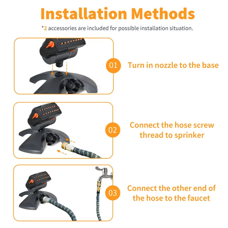 🎁 Turbo Oscillating Garden Sprinkler With 16 Nozzles