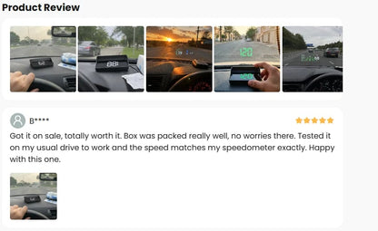 Universal GPS Car Speedometer HUD (MPH/KMH) - Plug & Play Windshield Projector for All Cars
