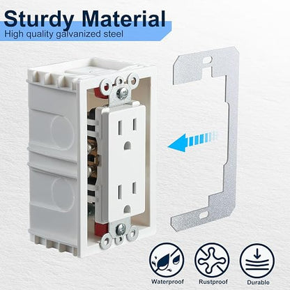 Heavy-Duty Metal Outlet Spacers - Flush-Fit Leveling Plates for Loose & Sunken Wall Outlets