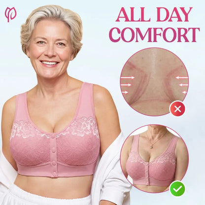 TOPSPIRE - Front Closure Breathable Cotton Lifting Bra for Seniors