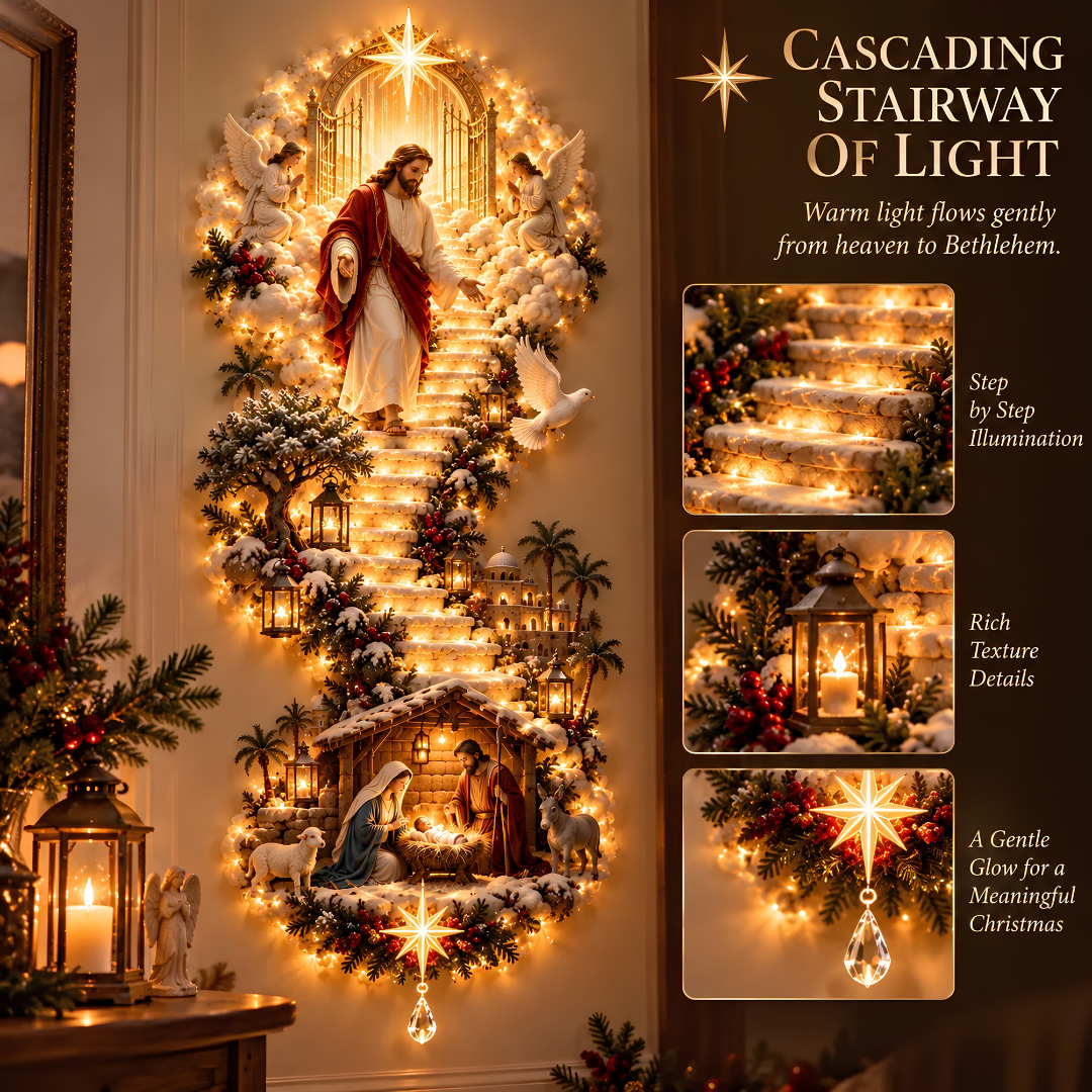 ✨ LAST DAY – 50% OFF! ✝️ Jesus Light Of Heaven Christmas Wall Hanging 🎄