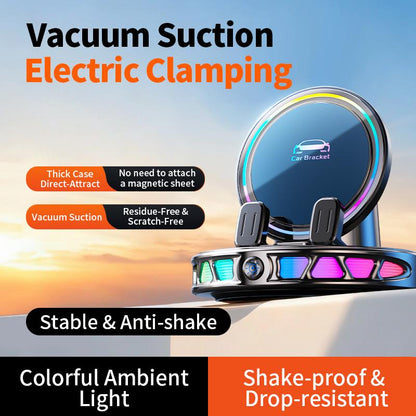 Smart 360° Wireless Charging Car Mount with RGB Ambient Lighting