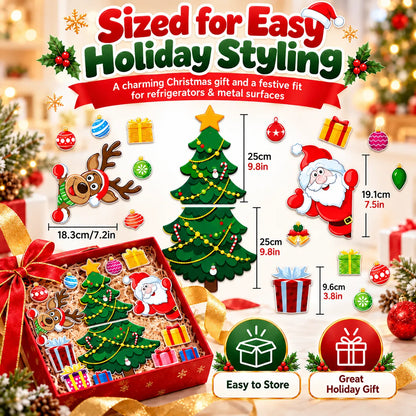 🎁Christmas Refrigerator Magnets – DIY Santa, Reindeer & Christmas Tree Decor