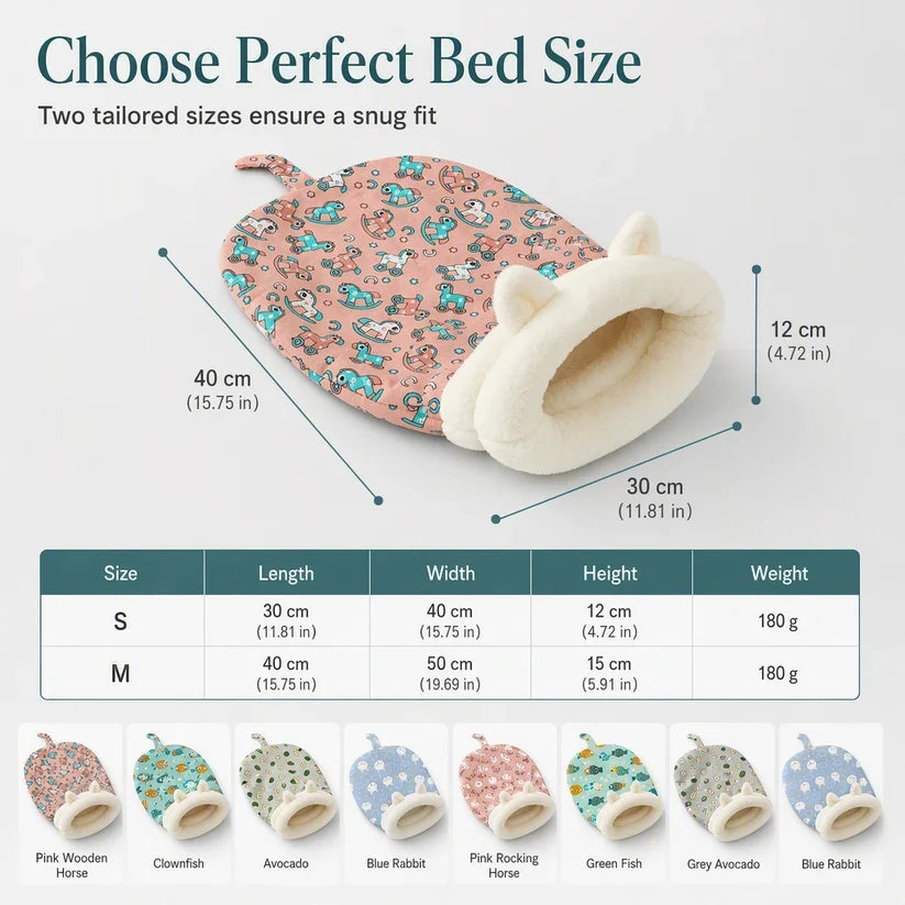 🔥Last Day 50% OFF – 🐱Cozy Warm Hooded Pet Cave Bed - Semi-Enclosed Winter Cat Sleeping Bag