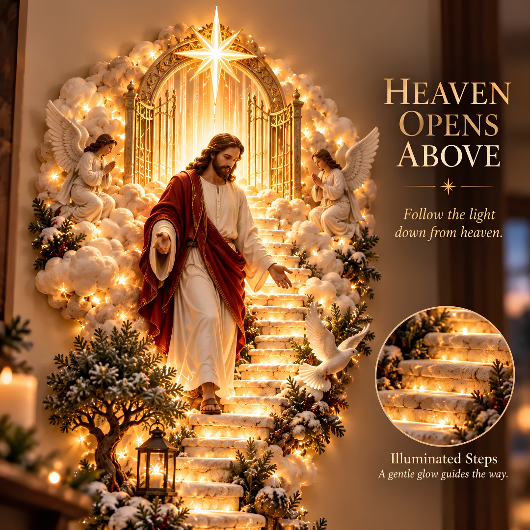 ✨ LAST DAY – 50% OFF! ✝️ Jesus Light Of Heaven Christmas Wall Hanging 🎄