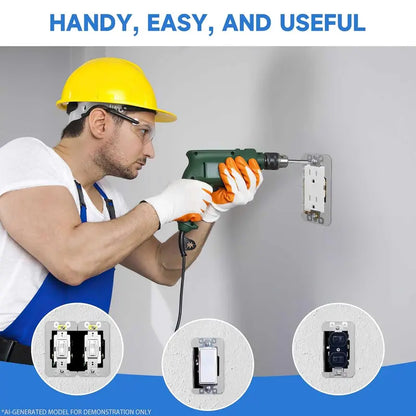 Heavy-Duty Metal Outlet Spacers - Flush-Fit Leveling Plates for Loose & Sunken Wall Outlets