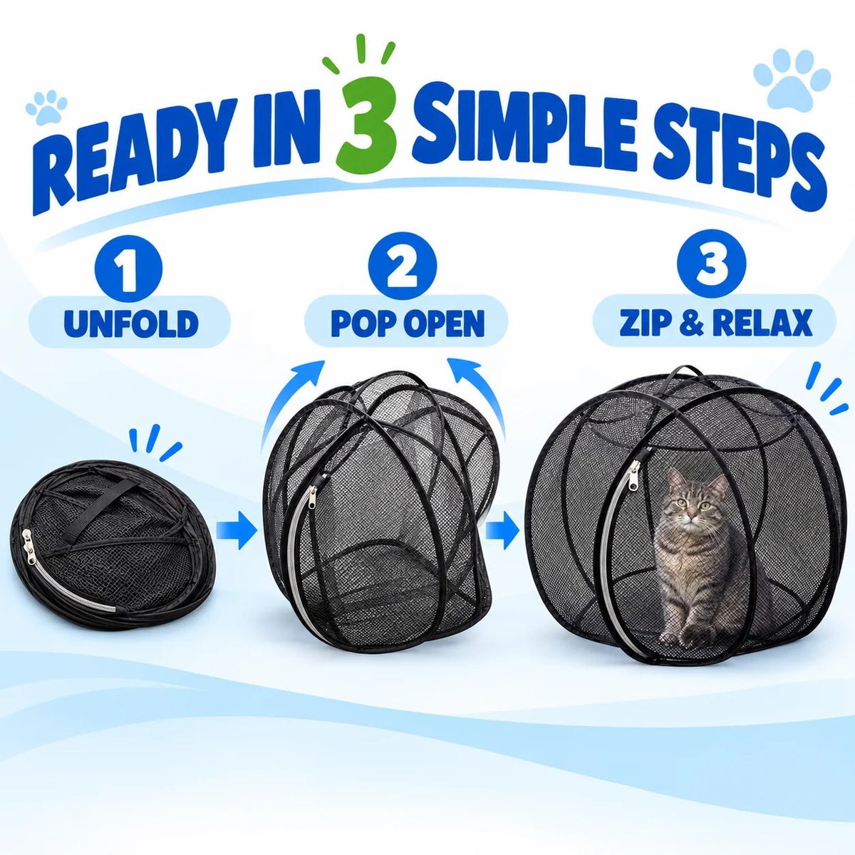 🐱 Rolling Pop-Up Cat Play Ball– 360° Panoramic Playpen 🐾