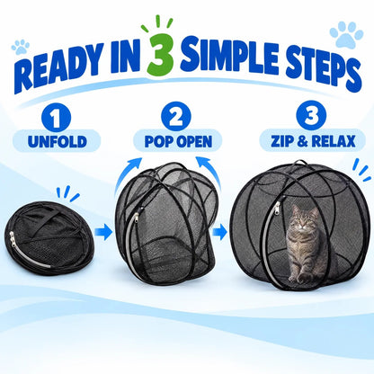 🐱 Rolling Pop-Up Cat Play Ball– 360° Panoramic Playpen 🐾