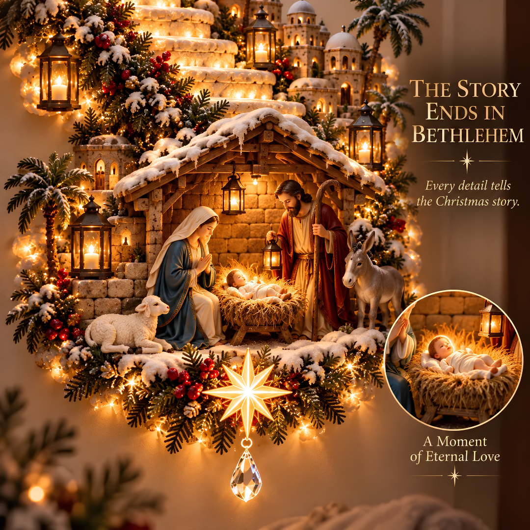 ✨ LAST DAY – 50% OFF! ✝️ Jesus Light Of Heaven Christmas Wall Hanging 🎄