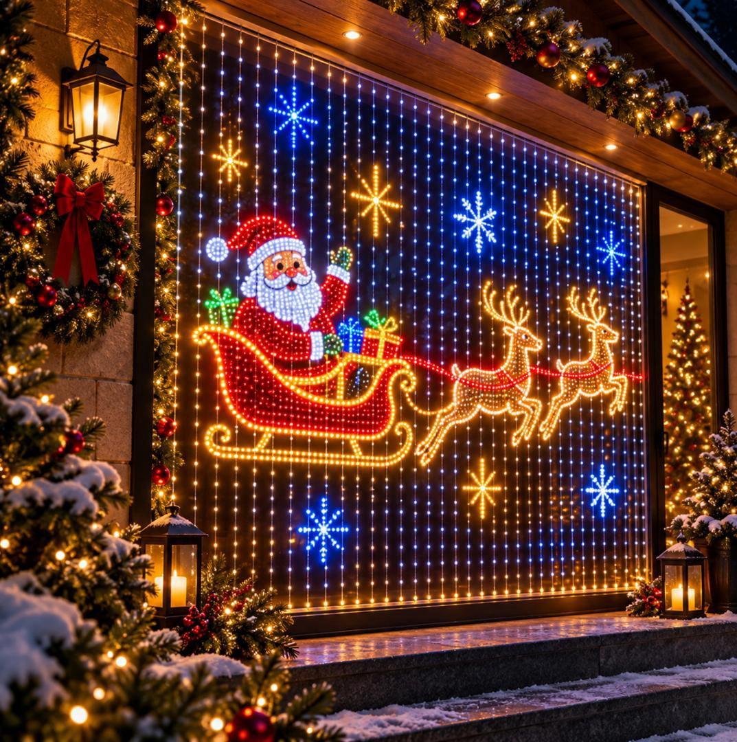 🎄📱Smart LED Curtain Lights – Upload Your Own Pictures & Animations ✨