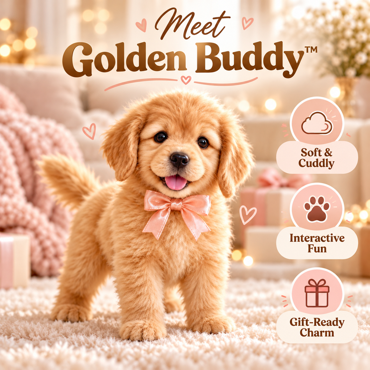 🎄50% OFF🐕🐾 Golden Buddy Realistic  Golden Retriever Puppy