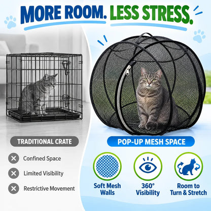 🐱 Rolling Pop-Up Cat Play Ball– 360° Panoramic Playpen 🐾