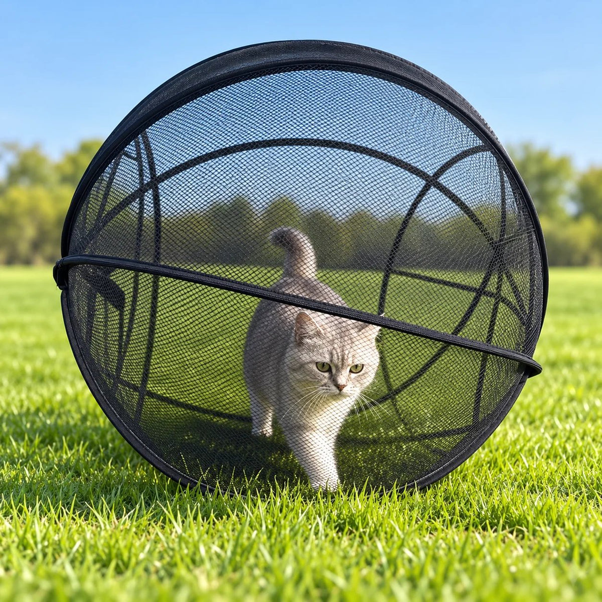 🐱 Rolling Pop-Up Cat Play Ball– 360° Panoramic Playpen 🐾