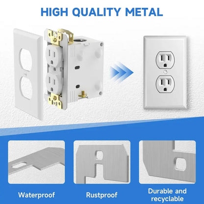 Heavy-Duty Metal Outlet Spacers - Flush-Fit Leveling Plates for Loose & Sunken Wall Outlets