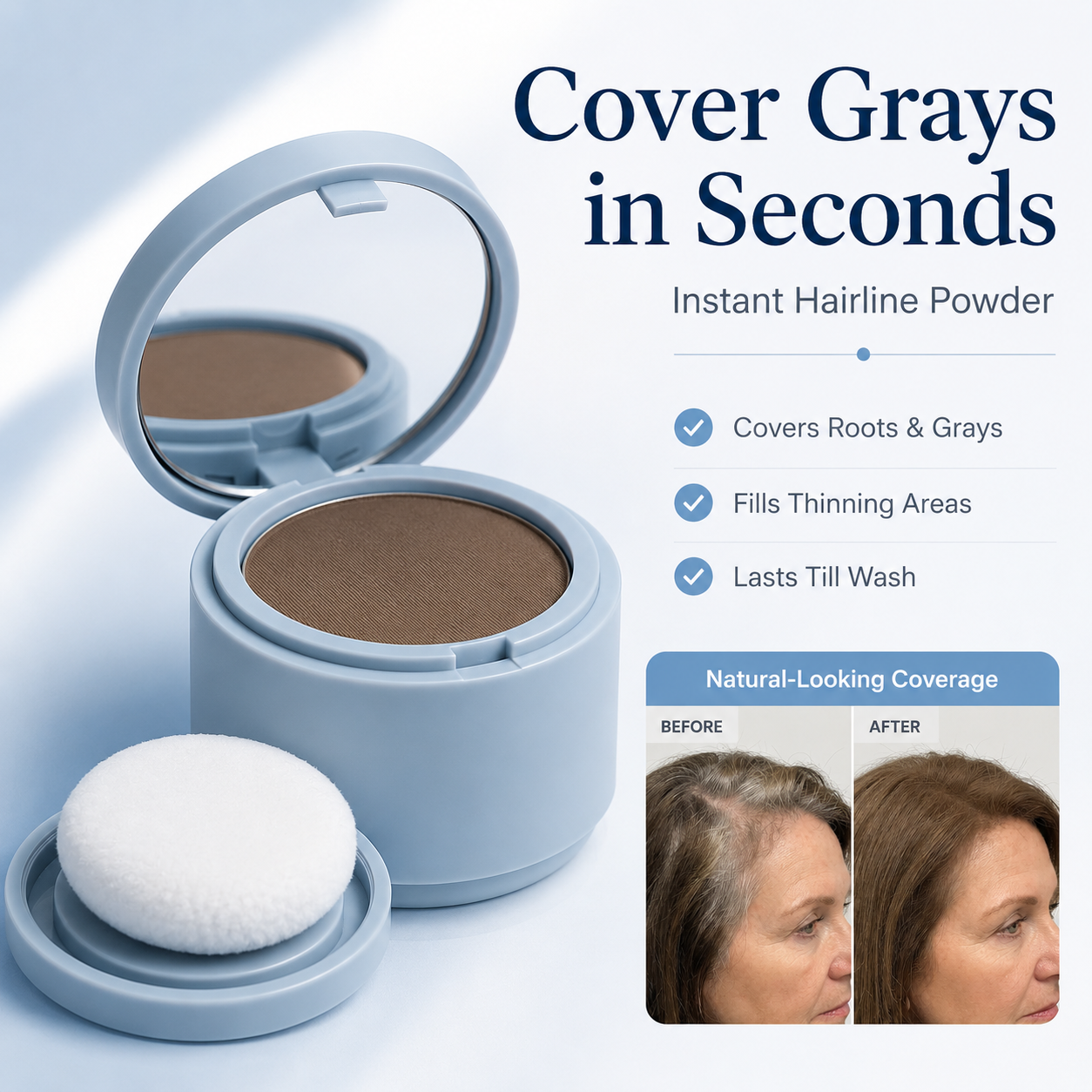 Rhode Hairline Coverage Powder, Instantly Conceal Grays & Thinning Hair