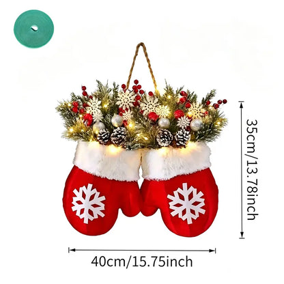 Light-Up Christmas Mitten Door Hanging