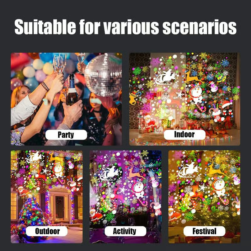 🌈📽️Magical Christmas LED Projector|16 Stunning Holiday Patterns to Light Up Your Home!✨